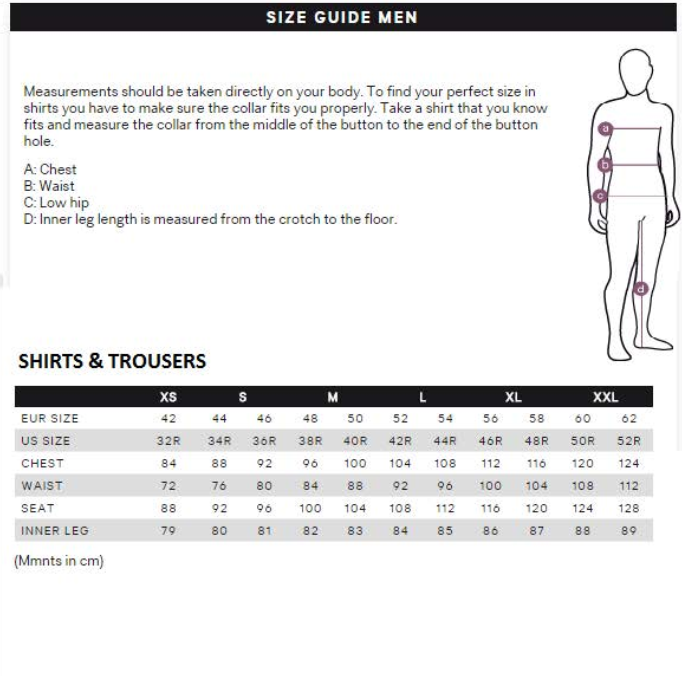 SIZE GUIDE | ERVINE